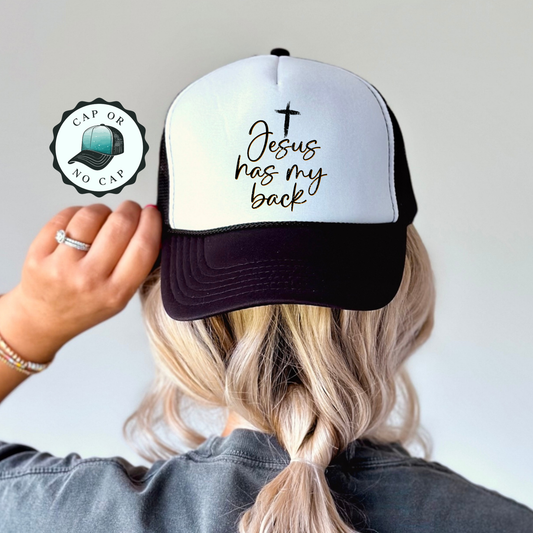 Jesus has my Back Foam Trucker Hat