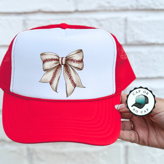 Baseball Bow Foam Trucker Hat